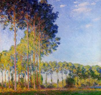 Claude Oscar Monet : Poplars on the Banks of the River Epte, Seen from the Marsh